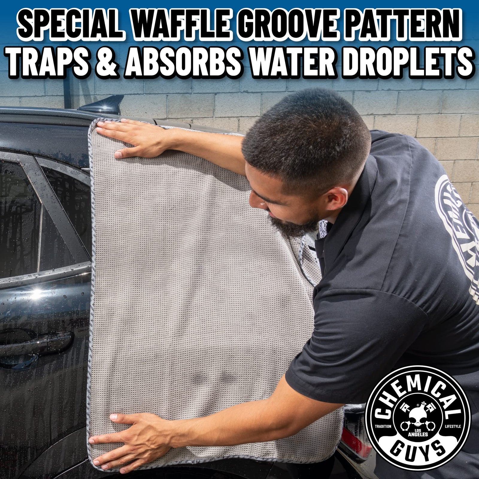 Chemical Guys Waffle Weave for Home & Auto Glass, Windows, Mirrors & More, Lavender (25 in. x 36 in.) 3-Pack