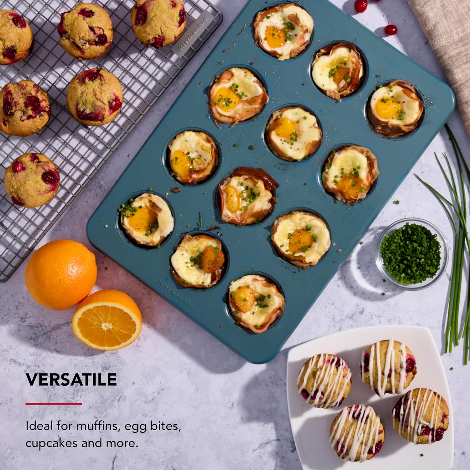 KitchenAid Non-stick Muffin Pan, 12 Cup, Evergreen