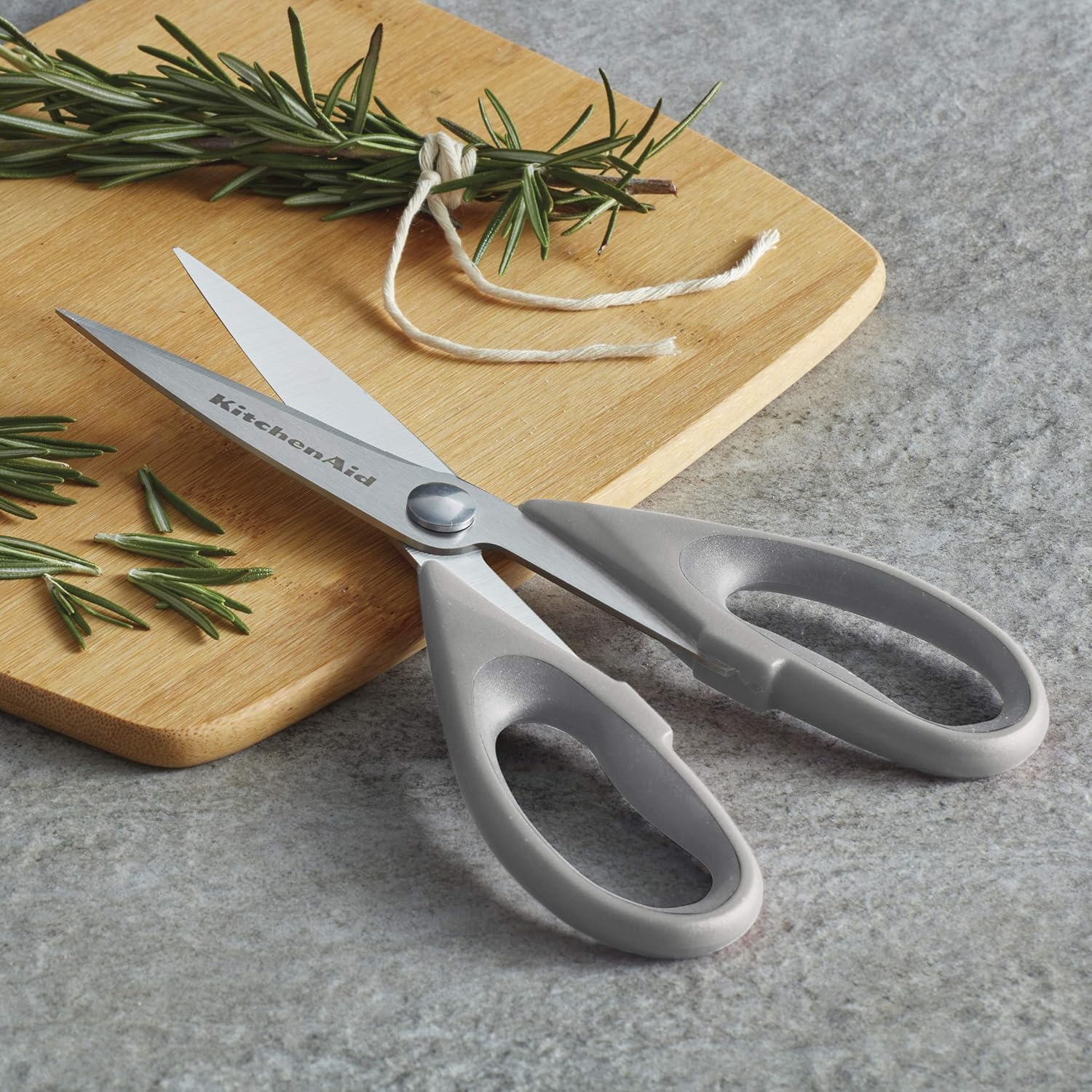 KitchenAid All Purpose Kitchen Shears with Protective Sheath Durable Stainless Steel Scissors, Dishwasher Safe, Soft Grip Comfort Handle, 8.72 Inch, Aqua Sky