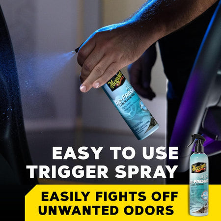 Meguiar's Air Re-Fresher Odor Fighting Spray, New Car Scent,Convenient Air Freshener that Instantly Fights Odors and Leaves Behind a Long-Lasting New Car Scent, 8 Oz Trigger Spray