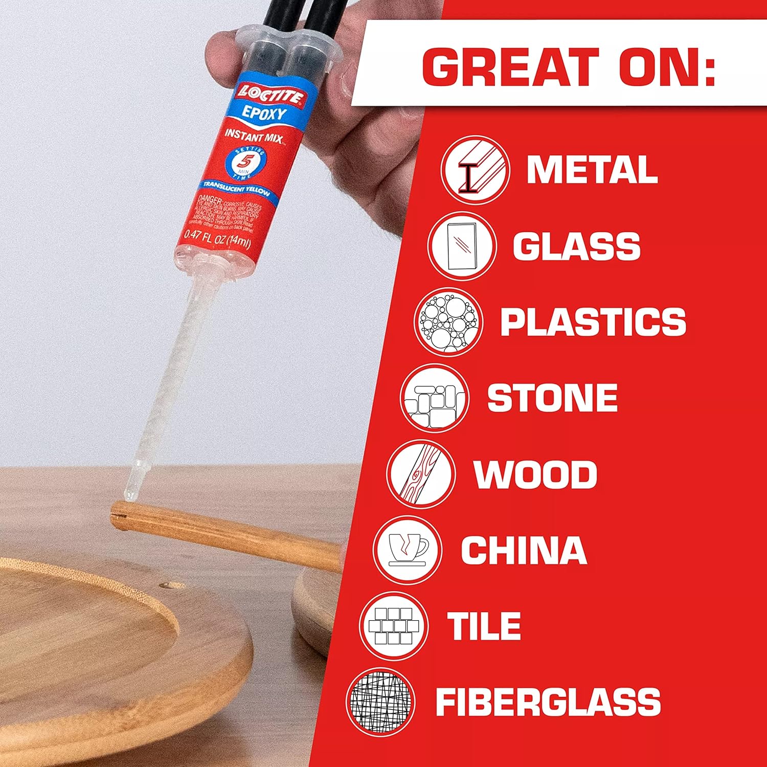 Loctite Epoxy Instant Mix 5 Minute, 0.47 fl. oz. Syringe (Pack of 6)