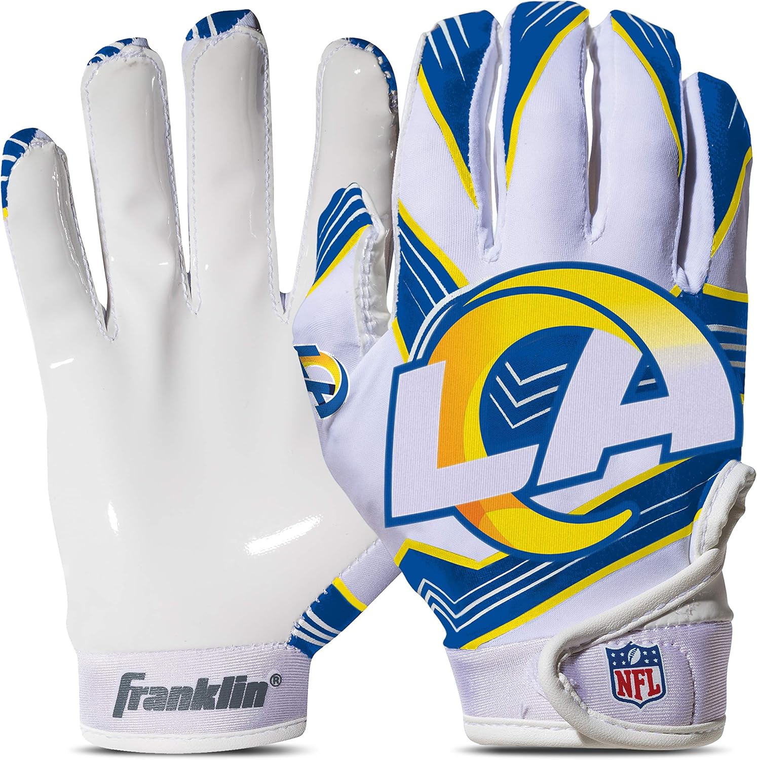 Franklin Sports Youth NFL Football Receiver Gloves - Kids Football Gloves Pair - NFL Team Logos and Silicone Palm