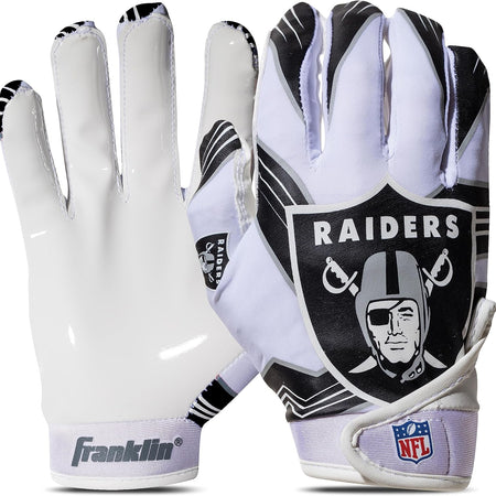 Franklin Sports Youth NFL Football Receiver Gloves - Kids Football Gloves Pair - NFL Team Logos and Silicone Palm