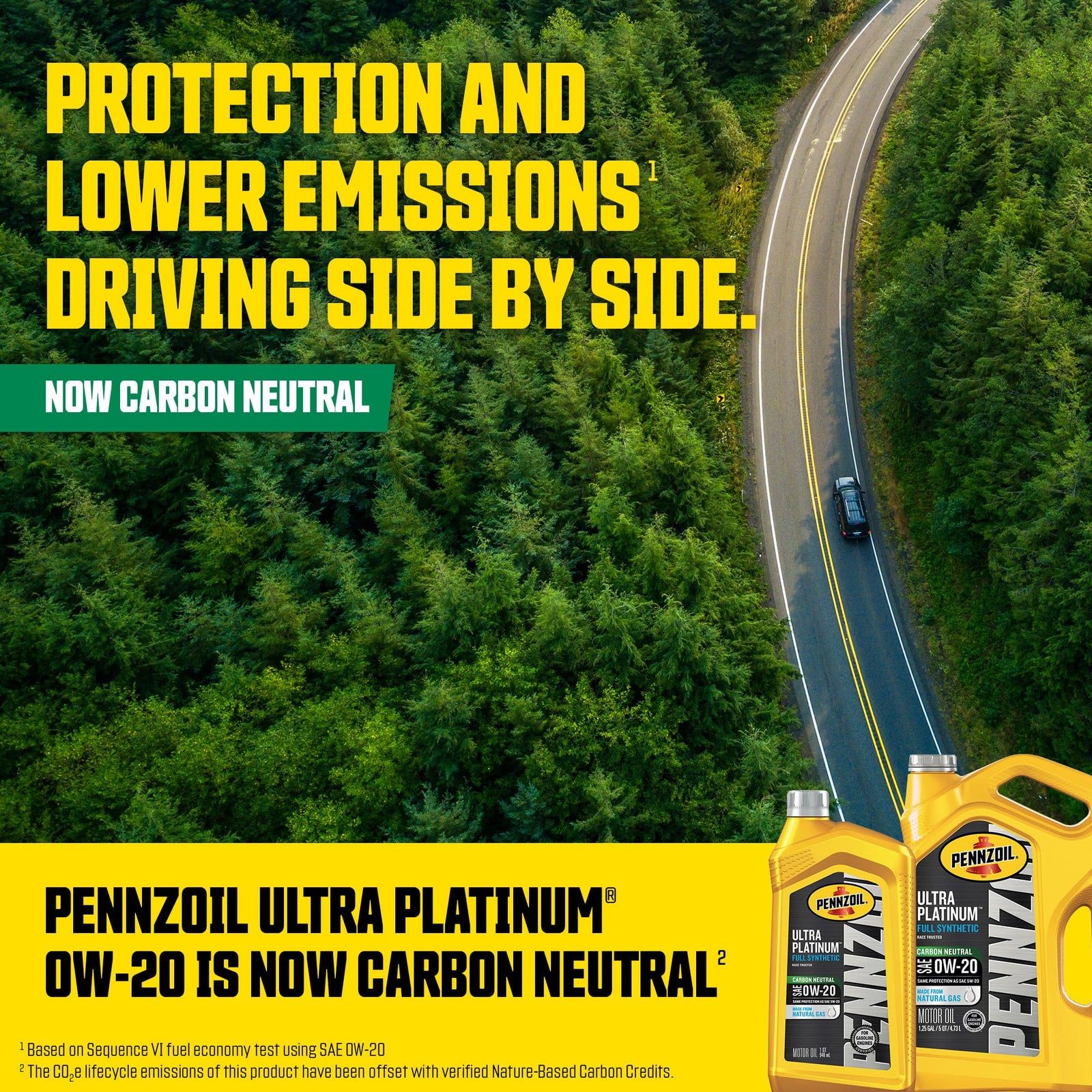 Pennzoil Ultra Platinum Full Synthetic 0W-20 Motor Oil, 1 Quart (6 Pack)