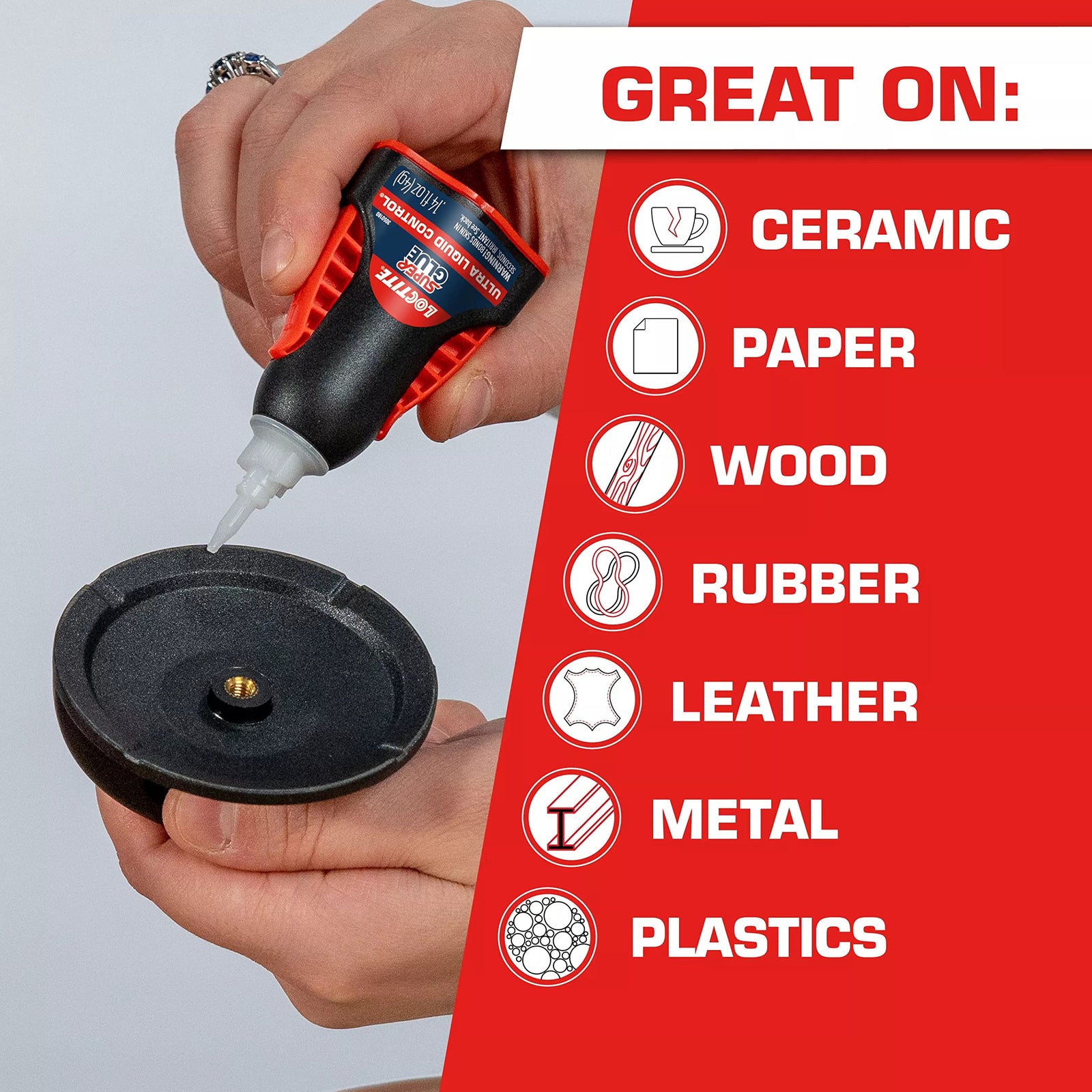 Loctite Super Glue Ultra Liquid Control, Clear, 0.14 fl oz Bottle, 6 Pack - Superglue for Plastic, Wood, Metal, Crafts & Repair, Cyanoacrylate Adhesive Instant Glue, Quick Dry