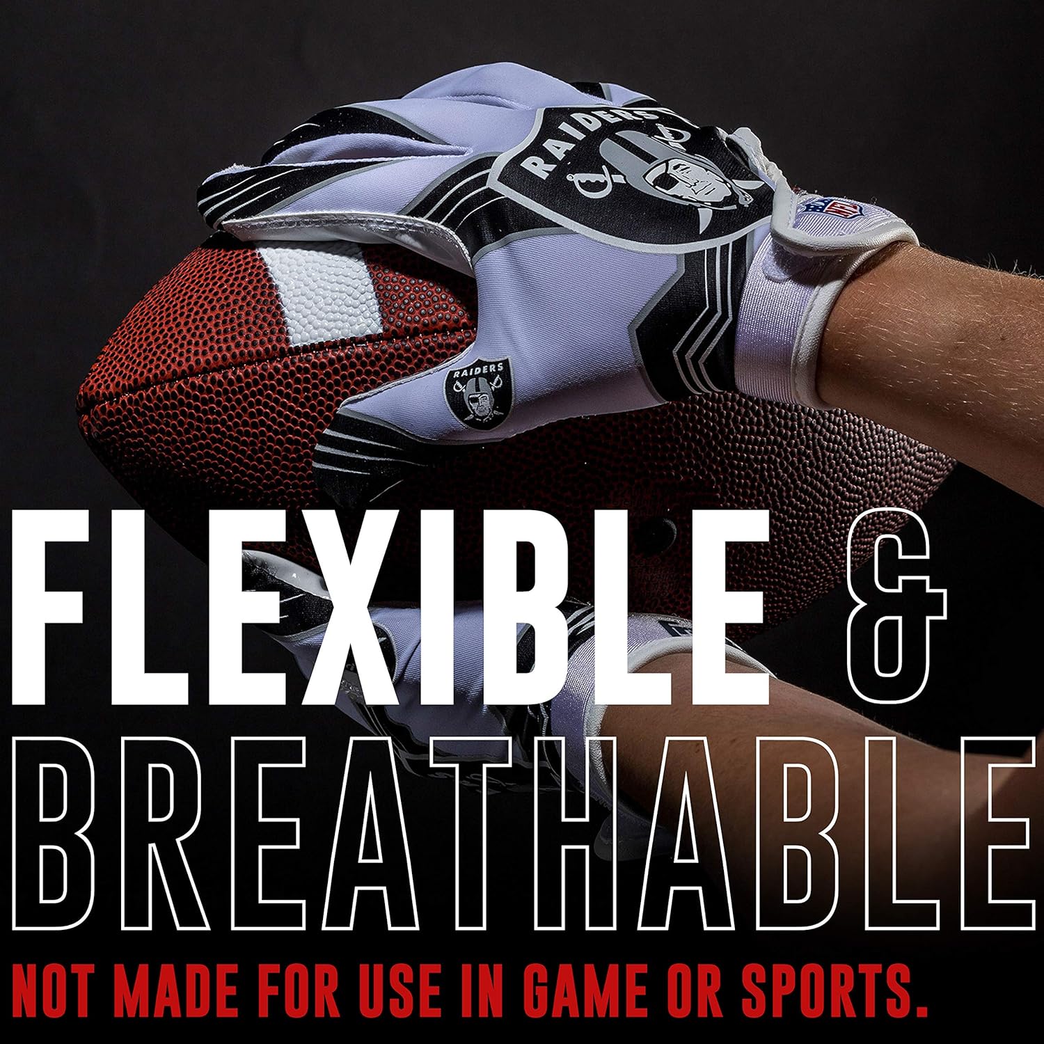 Franklin Sports Youth NFL Football Receiver Gloves - Kids Football Gloves Pair - NFL Team Logos and Silicone Palm