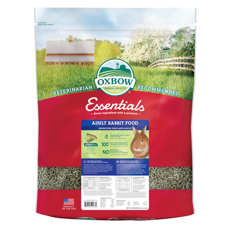 Oxbow Essentials Rabbit Food, Young Rabbit, Made with Oxbow Timothy, Pet Food Pellets for Bunnies, Small Animal Pet Products, Made in USA, High Fiber Bunny Supplies, 10 lb. bag